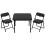 Conjunto de mesa e cadeiras dobráveis infantis com 3 peças e almofada preta em PU. 1