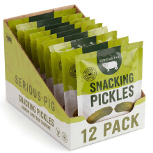 Serious Pig Snacking Pickles - Classic Baby Gherkins Low Calorie Snack (12 x 40g