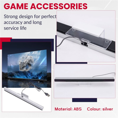 Game Accessories for  Sensor Bar Wired Receivers IR Signal Ray USB Plug Replacement Sensor Bar Reciever for /WIIU