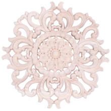 Lots Wood Carved Long Onlay Applique Unpainted Flower Walls Cabinets Door Decor Type:15cm Type A