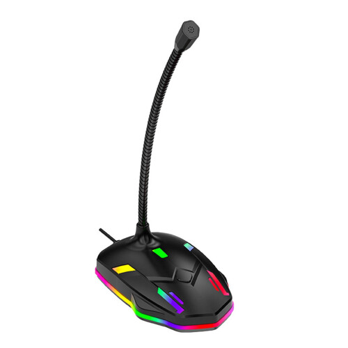 Micrófono USB para ordenador Leodye con botón de silencio y LED 2
