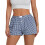 Karierte Damen-Freizeitshorts mit elastischem Bund 1