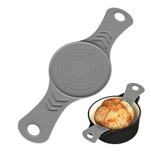 (Grey) Silicone Bread Sling Mat for Dutch Oven Portable Long Handles Mat Easy Clean Sourdough Transfer Cooking tools