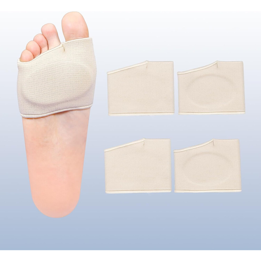 Metatarsal Pads Gel Ball Pain Relief 2 Pairs Medium Beige