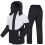 Unisex raincoat suit with pants black and white 1