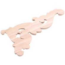 6pcs Wood Carved Corner Onlay Unpainted Applique Frame Door Decors Decal 15x8x0.8cm