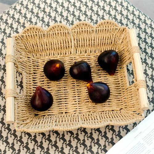 Wavy  Rectangular Tray Coffee Table Decorative Tray Desktop Storage Basket Weaving Basket