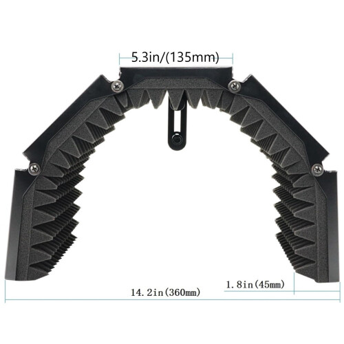 Folding Mic Isolation Shield 14x11 Inch with Extension Rod 2