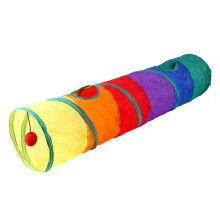 Rainbow Cat Tunnel with Crinkle Ball and Peek Holes