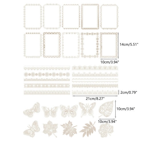 Hariumiu scrapbooking pad lace pattern 10 pcs 2