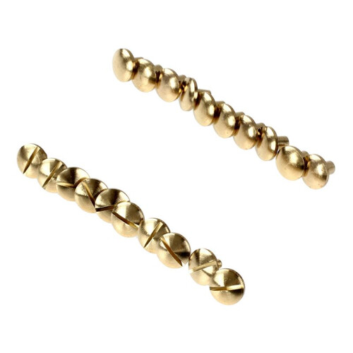200x Arc Solid Brass Button Stud Screw Nail Screw Back Leather Rivet Belt 6mm
