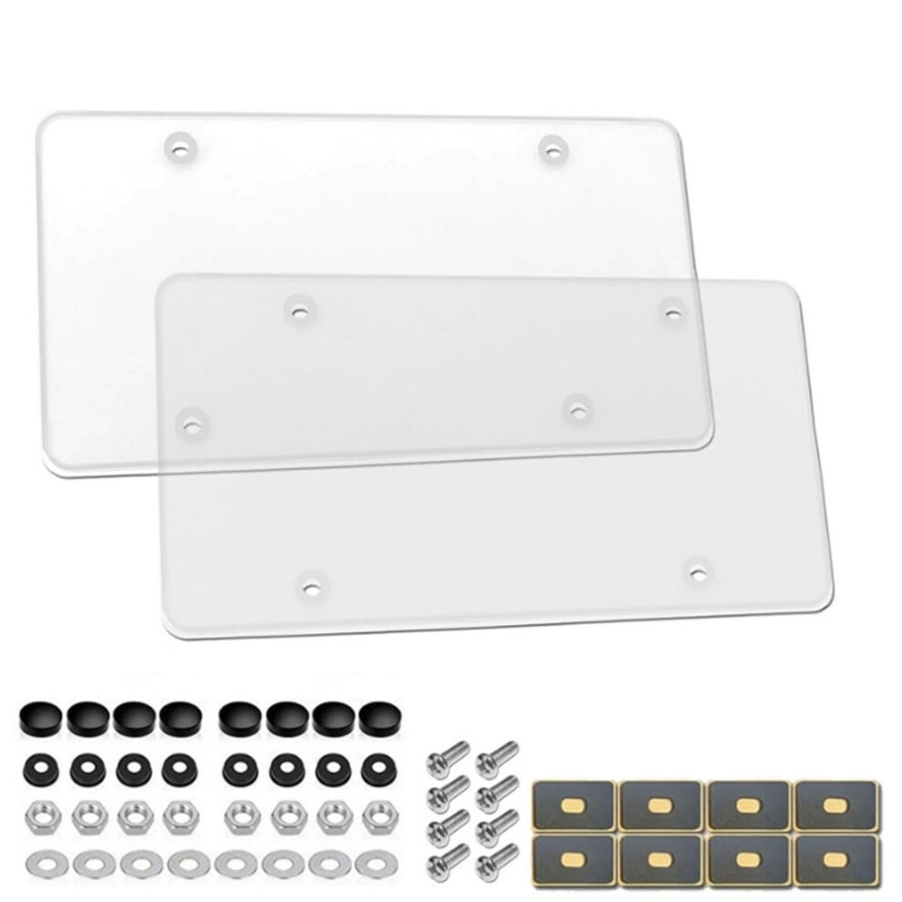 Clear Plastic License Plate Cover With Screws And Caps 9023022173799