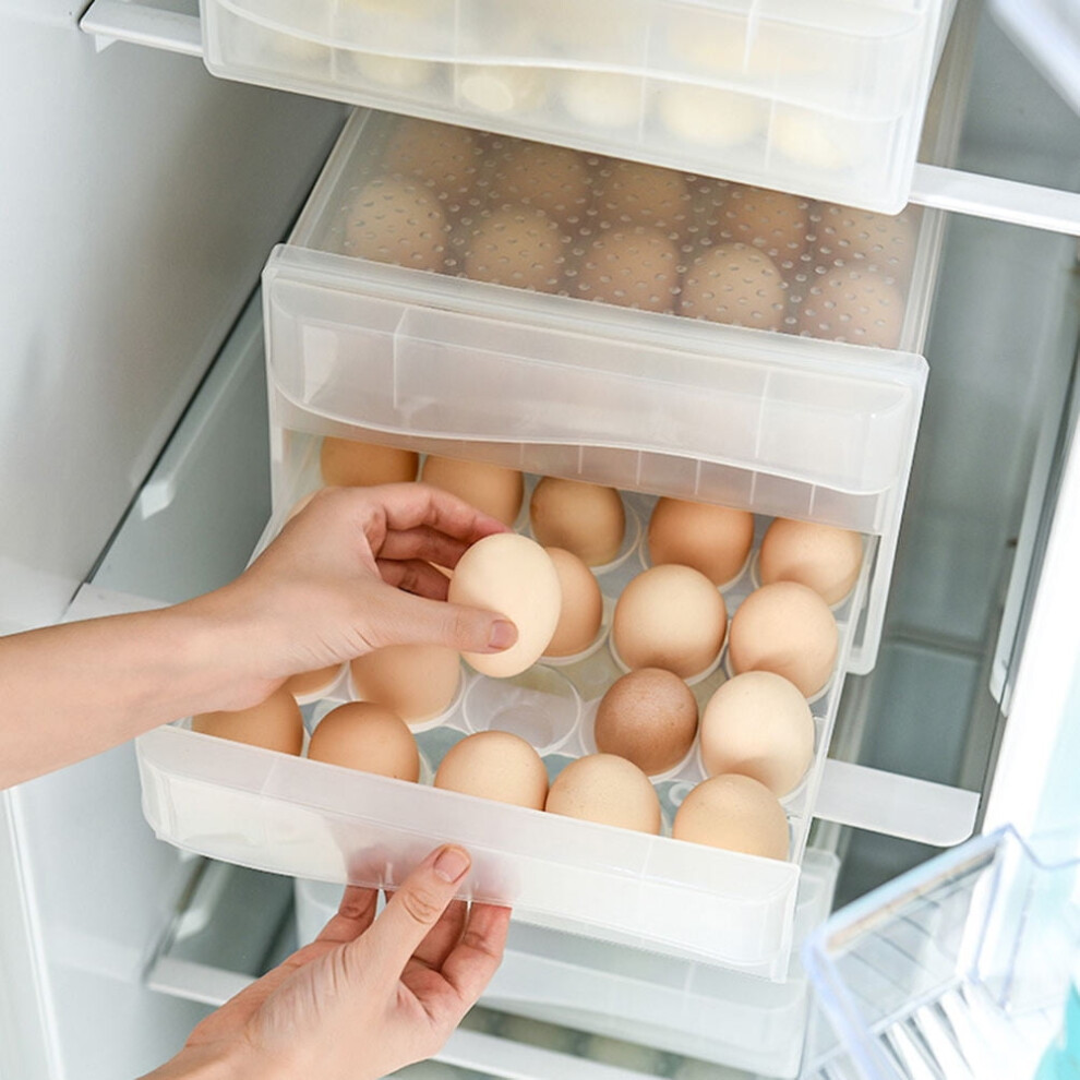 Clear Plastic Egg Storage Box Stackable Double Layer