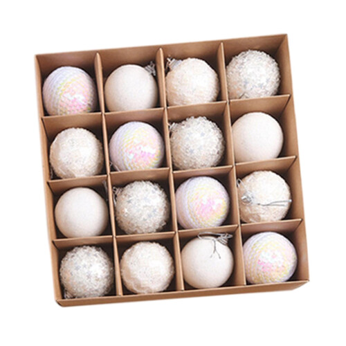 Christmas balls ornaments white 16 pieces 1