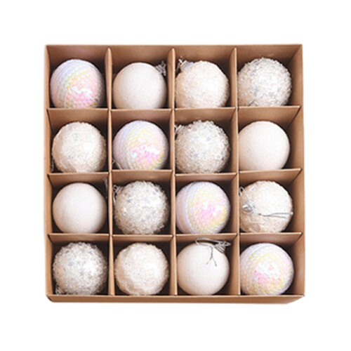 Christmas balls ornaments white 16 pieces 2