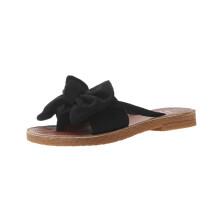 Damen-Flip-Flops aus Wildleder mit Schleife, flache Sandalen