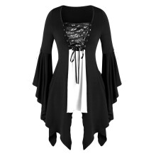 Női plus size reneszánsz ruha pillangós ujjakkal