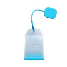 Blauw draagbaar theezeefje voor losse thee, 1 stuk