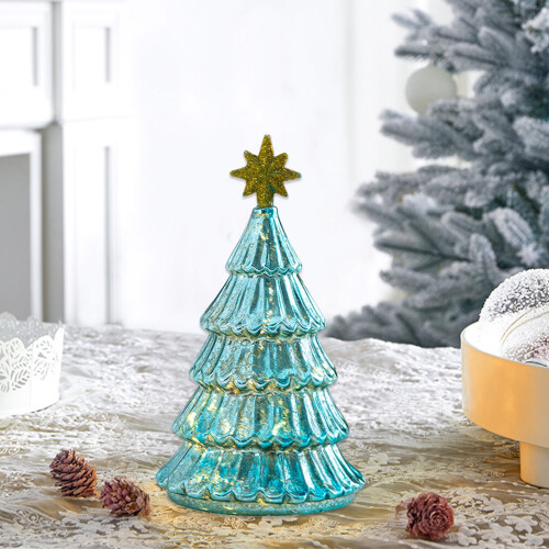 Green Glass Christmas Tree Ornament 1 Piece 1