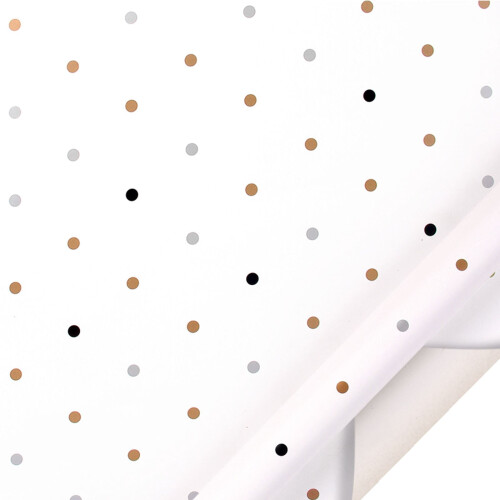 Gift Wrapping Paper Gold White Polka Dots 1 Roll 1