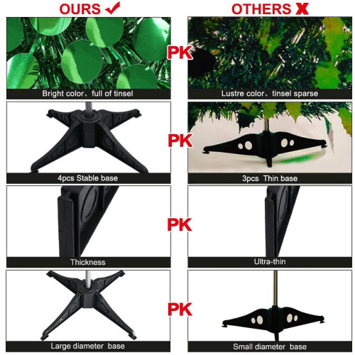 5ft collapsible tinsel Christmas tree with stand 1