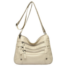 Dámska béžová taška cez rameno s veľkou kapacitou, ležérna crossbody