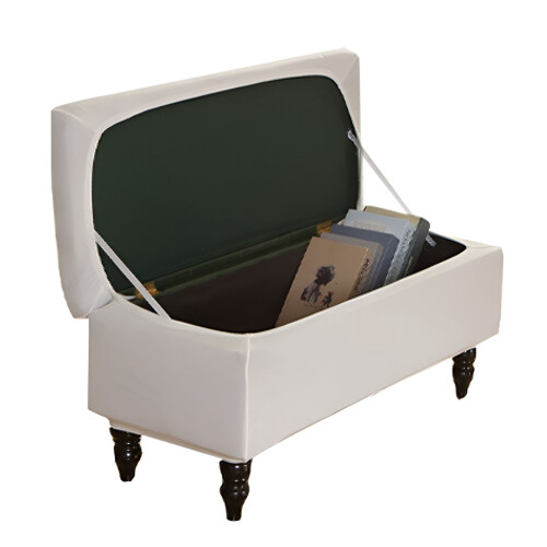 Ottoman cover rectangle smooth soft white