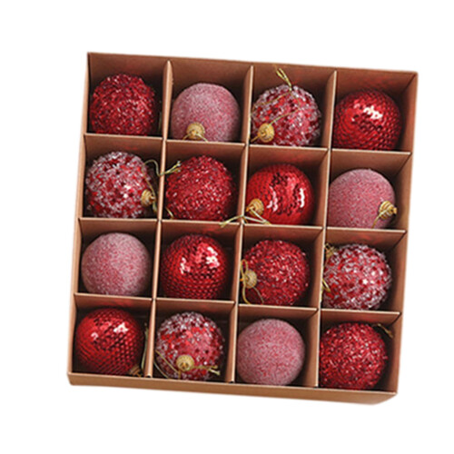 Christmas Ball Ornaments Red 16 Pieces 1