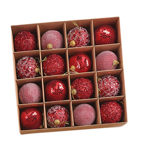 Christmas Ball Ornaments Red 16 Pieces 2