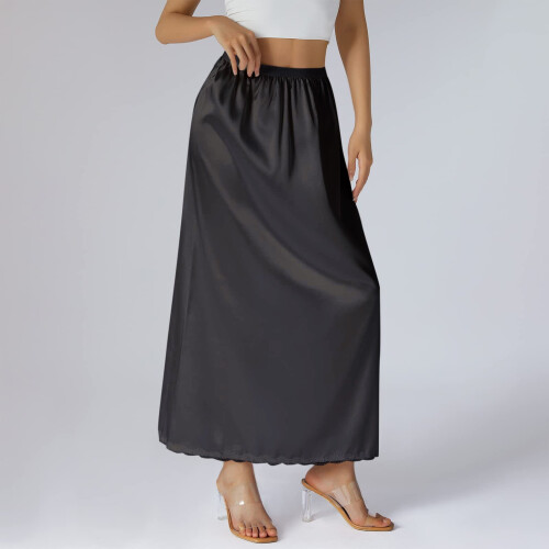 Women's satin-lace underskirt black one piece