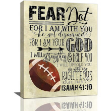 Toile murale 12x16 pouces avec verset biblique sur le thème du football