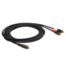 Kabel audio stereo RCA Y Adapter 6,5 stopy, podwójnie ekranowany, złoty