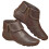 Botas curtas femininas de couro com zíper lateral 4