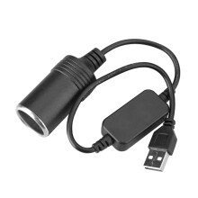 Adaptér do zapalovače cigaret USB 5V na 12V, zvyšující napětí, 1A