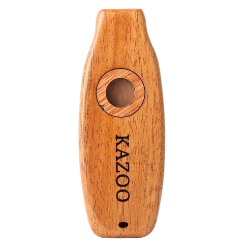Mahogany kazoo wind instrument with membrane