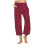 Calça capri feminina de algodão e linho, cintura alta e pernas largas. 1