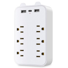 Listwa zasilająca z zabezpieczeniem przeciwprzepięciowym, 6 gniazd, 2 porty USB, 1 port USB-C