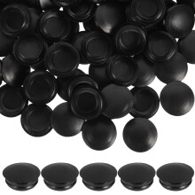 Black Round Plastic Hole Plugs 100 pcs