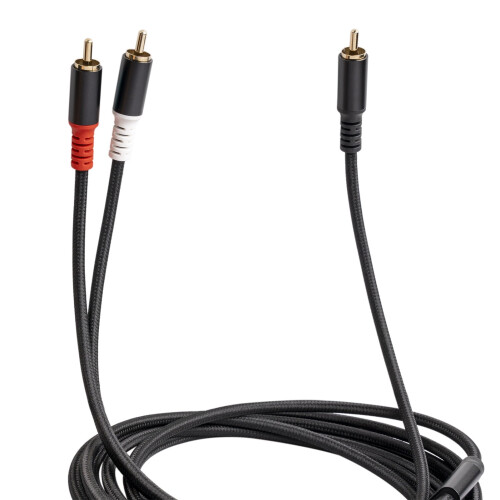 Καλώδιο στερεοφωνικού ήχου RCA Y 6,5ft διπλής θωράκισης χρυσό 2