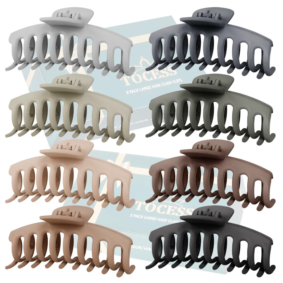 Hair Claw Clips for Women Large 4.33 Inch 8 Pack