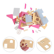 Ροζ Μοντέλο Μικρού Σπιτιού DIY1 Τεμάχιο2.8x2.4x2.0in