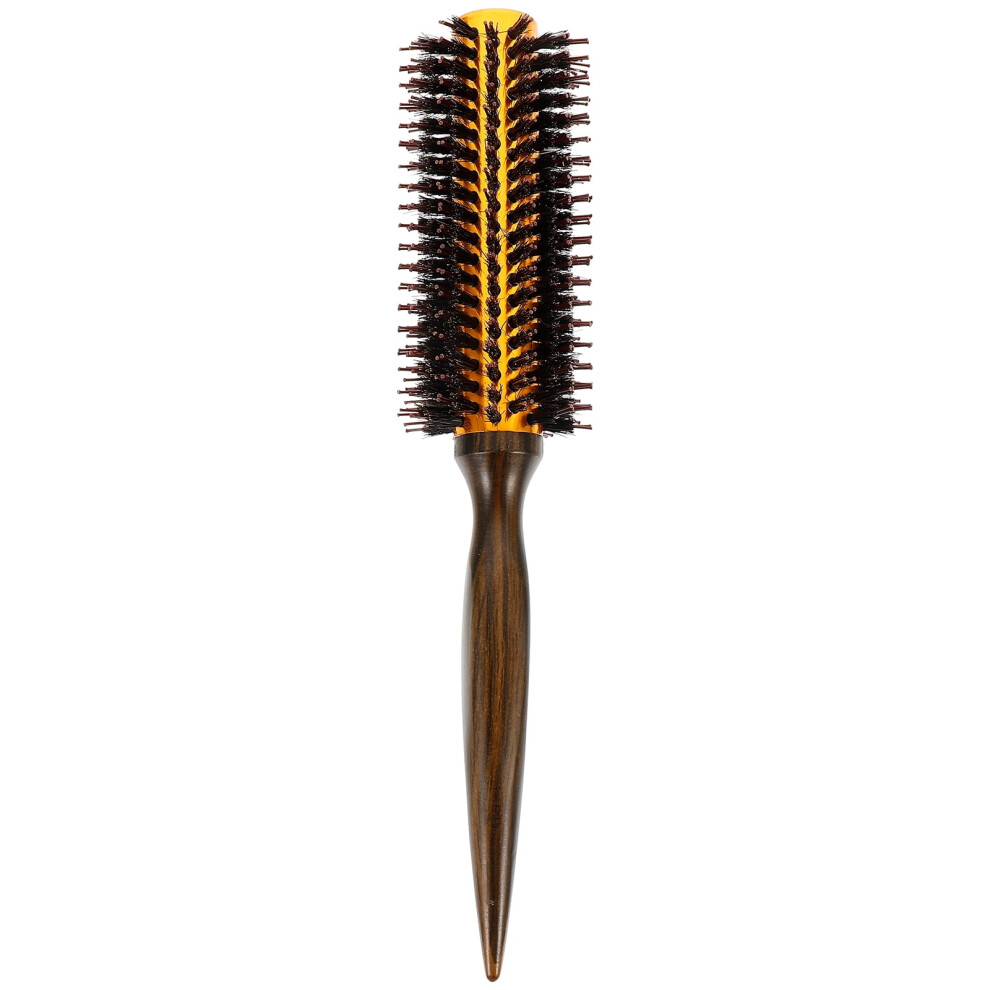 Pointed Tail Comb Roller Brush for Blow Drying, Wooden, 1