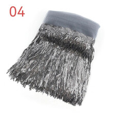 (Gray) HOT 10Y Sequin Fringe Trim Tassel Glitter Lace Fringes for Dance Clothes Dress