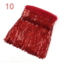 (Red) HOT 10Y Sequin Fringe Trim Tassel Glitter Lace Fringes for Dance Clothes Dress