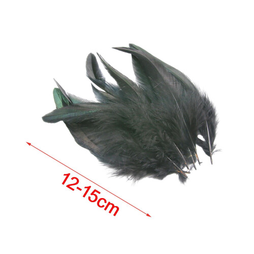 Black Chicken Feathers for Crafts 50 Pieces 2