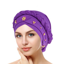 Dameperlet turban hovedbeklædningskasket