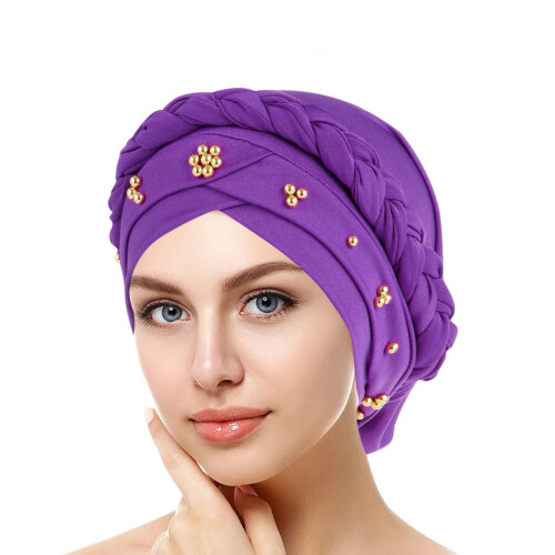 Dameperlet turban hovedbeklædningskasket