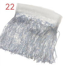 (Silver laser) NEW Sequin Fringe Trim Tassel Glitter Lace Fringes for Dance Clothes Dress 10Y