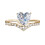Women's Heart-Shaped Zircon Engagement Ring Gold Size 7 1