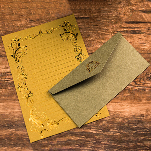 Vintage writing paper set with kraft envelopes 24 pcs 1